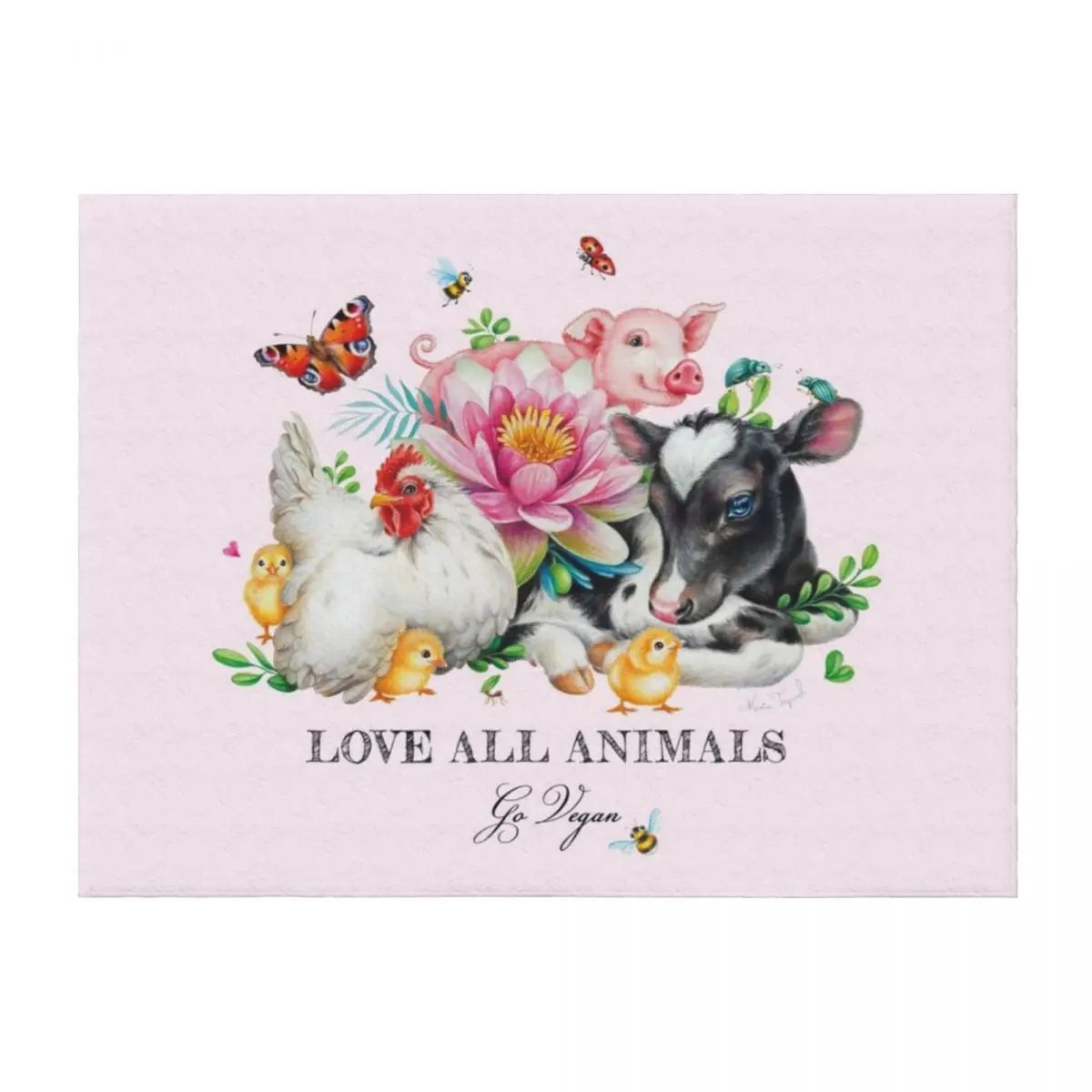

Vegan summer by Maria Tiqwah Throw Blanket Luxury Throw Heavy for babies Blankets For Sofas Blankets