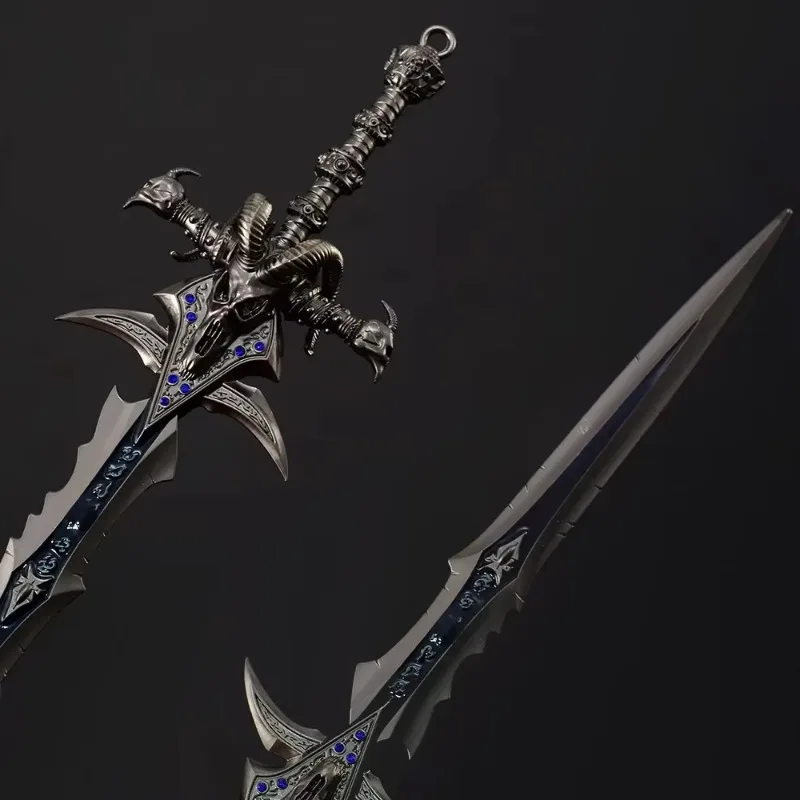 World of Warcraft Arthas Menethil อะนิเมะ Lich King Frostmourne ดาบชุดอุปกรณ์ต่อพ่วงโลหะอาวุธเครื่องประดับเด็กของขวัญของเล่น