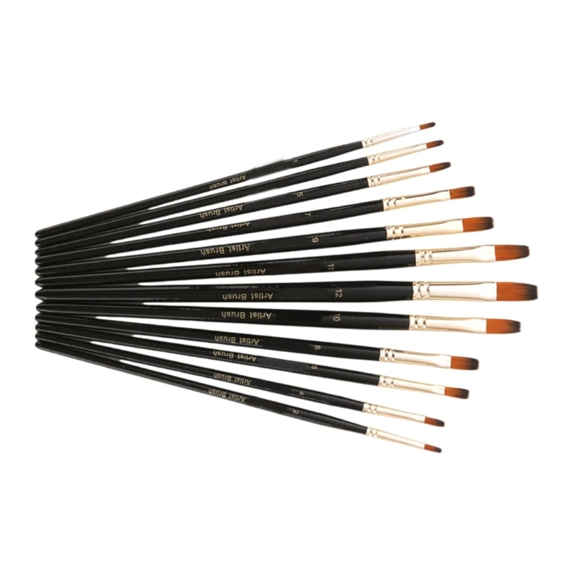 Cọ sơn chuyên nghiệp dùng để vẽ tranh màu nước bằng bột màu, đầu phẳng/tròn