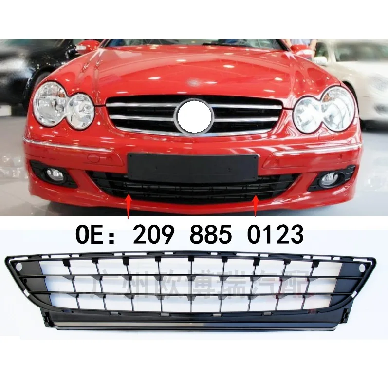 Front bumper grille ventilation network For Mercedes Benz CLK- Class W209 Two door coupe OEM 2098850123