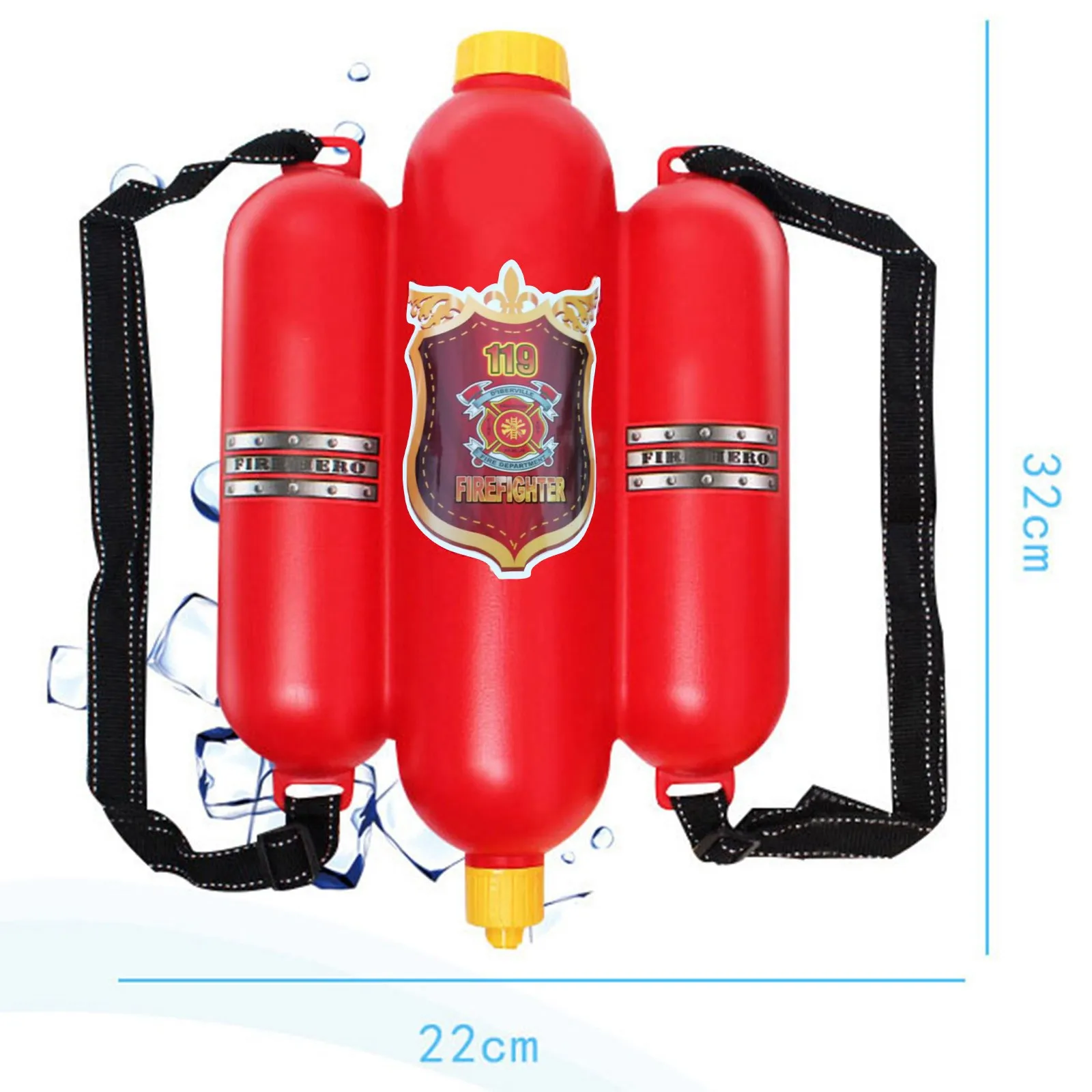 2500ML Plecak strażacki pistolet na wodę dla dzieci, zbiornik z wężem, Super woda trysk odpowiedni dla gra na świeżym powietrzu dzieci