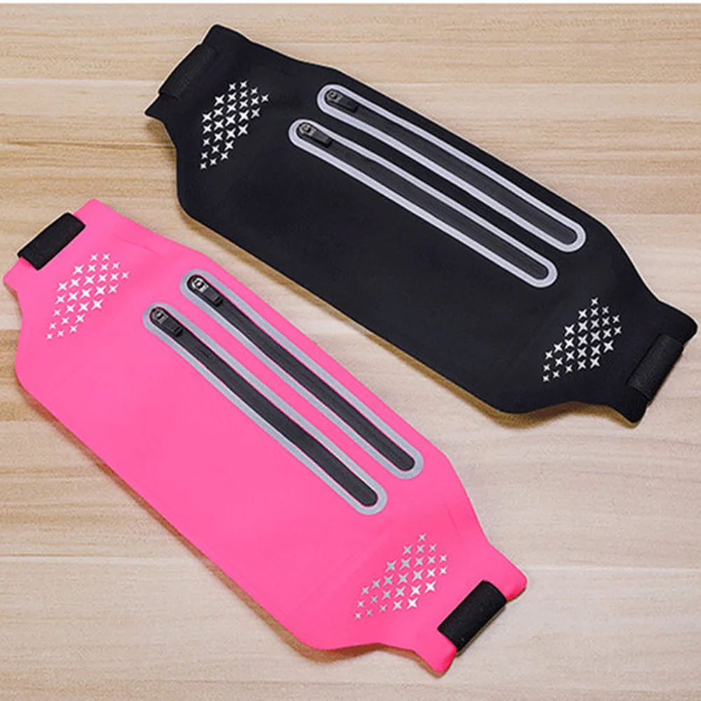 

Sporty Waist Bag Women Adjustable Strap Tpu Material Phone Storage Pouch for Running Hiking Dog Walking Rosy Waist Bag