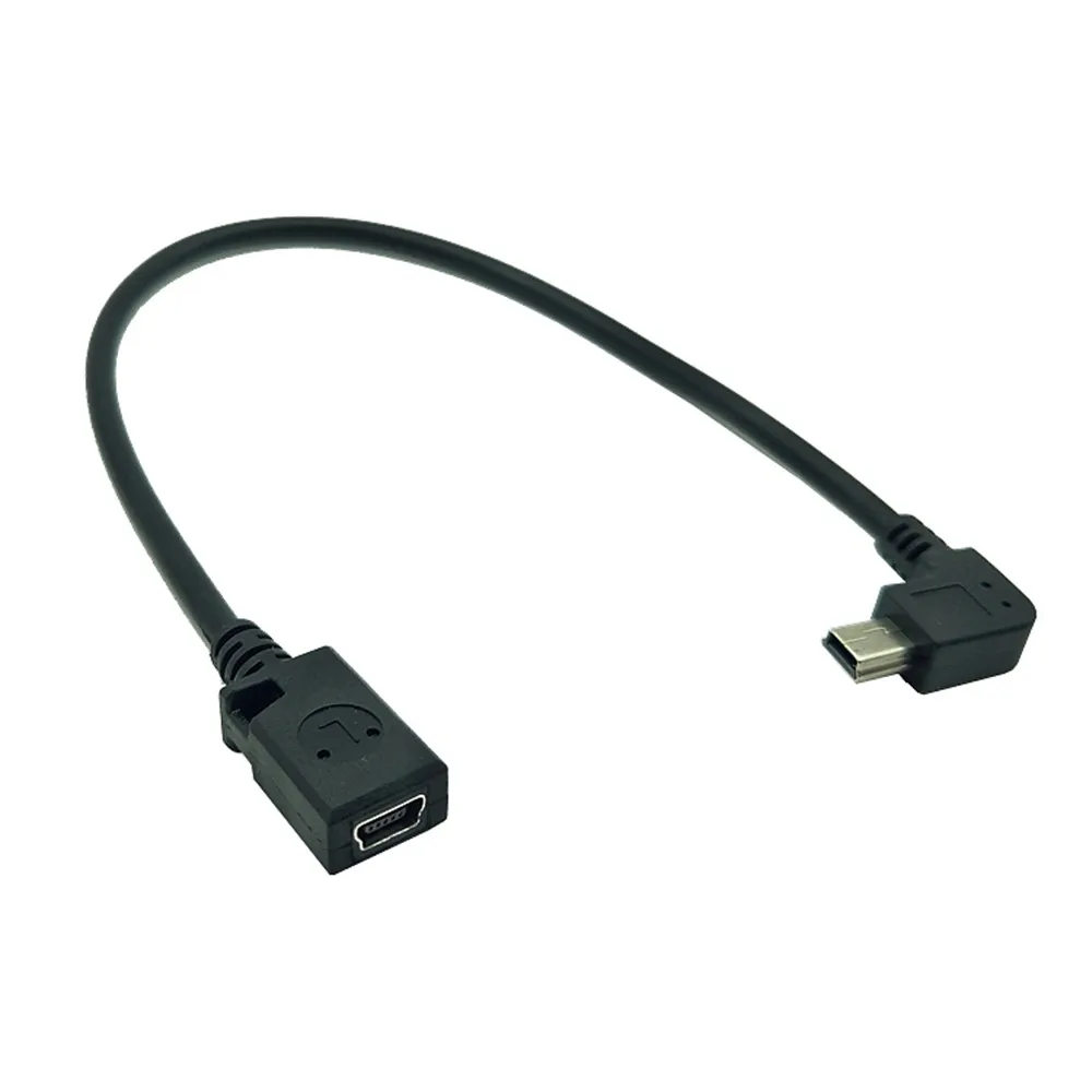 Mini USB 5-pin male female extension cable 0.2m 20cm Mini USB 5PIN adapter short cable tilted 90 degrees up and down