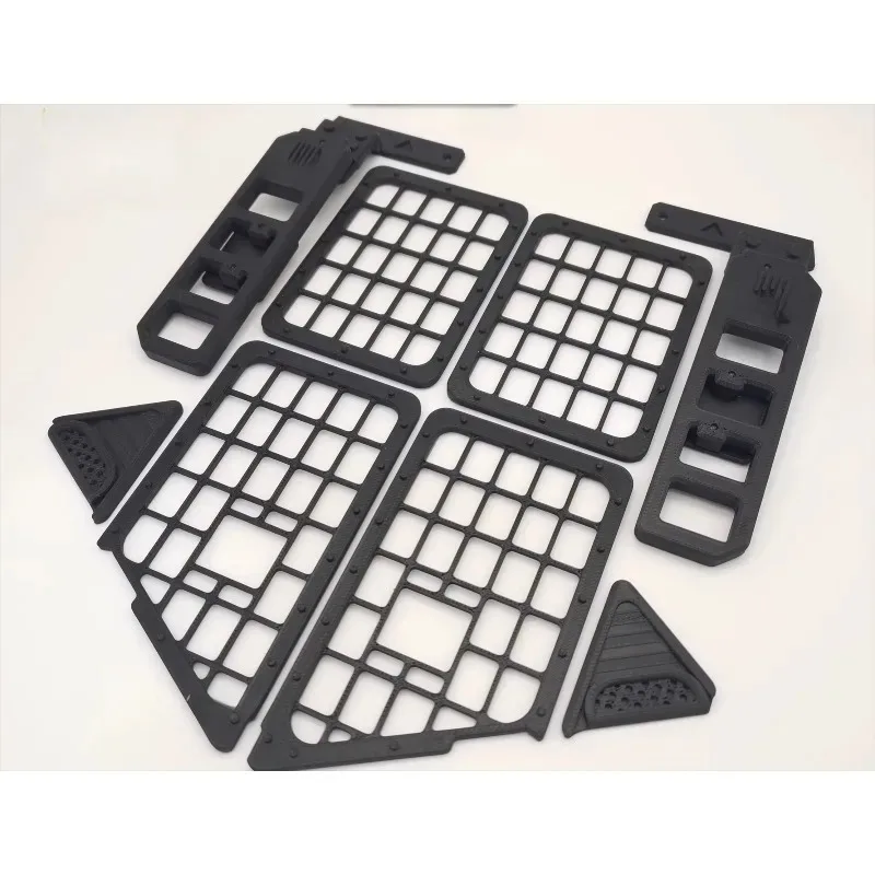 Front Rear Window Grilles Fender Flares and Side Racks for 1/8 Scale CROSSRC EMO XL2 X4 RC Crawler Non-Destructive Installation