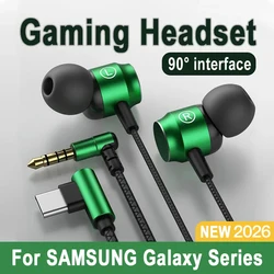 Samsung 90'lar için °   Jack Kablolu Oyun Kulaklığı HiFi Çevresel Ses Mic Ile Tip C 3.5mm Müzik Kulaklıklar Galaxy S24 23 iPhone 15