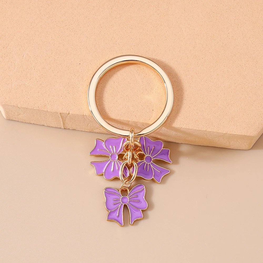 Aihua Metall Bunter Schleifen-Schlüsselanhänger Romantische Sommer-Party Mädchen Handtaschen-Anhänger Schlüsselring Modeschmuck Geschenke – Detail 6