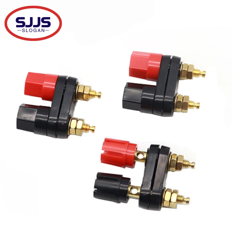 Sound box audio connected double power amplifier terminal red and black double hexagon/plum head 4MM banana socket terminal