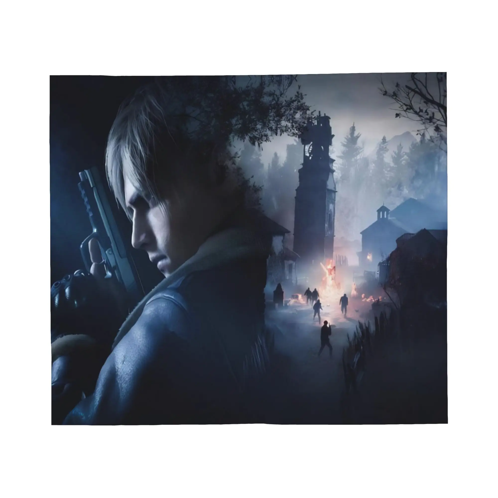 Residents Evils 9 Requiem Game Fans Blanket Multi-size Warm Cozy Fluffy Leon Kennedy Throw Blankets for Couch Sofa and Bed