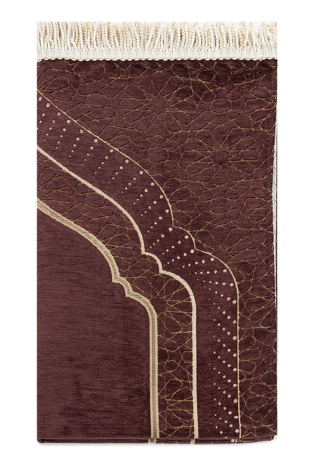 Mihrab patterned lined Şönil prayer rug dark brown Sheet of Muslim Islamic Prayer Mat Holy Quraan Islamic Mats