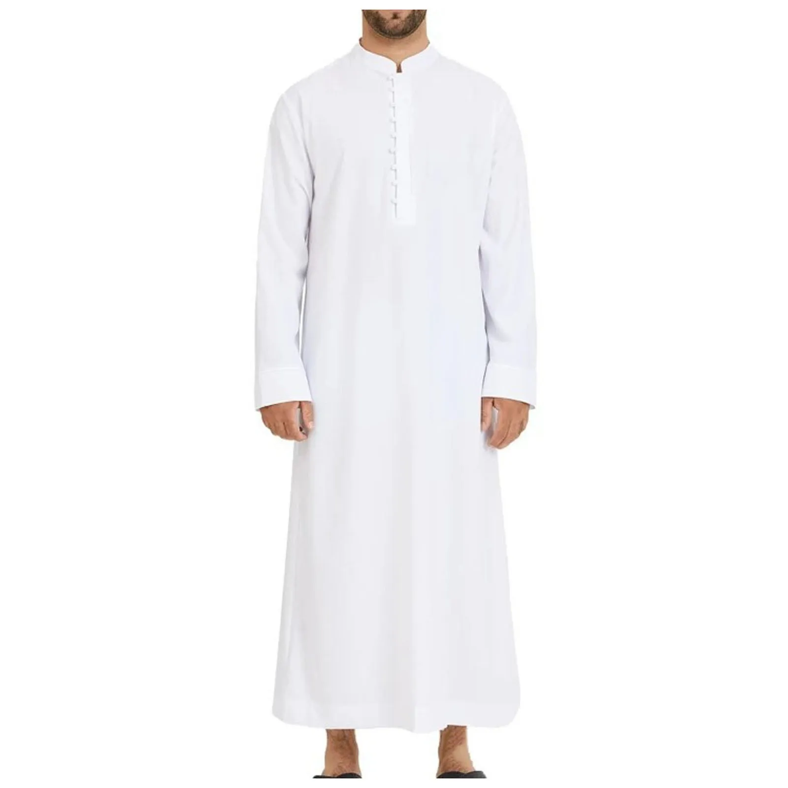 2025 Muslim Clothing Thobe Jubba Mens Robe Male Long Sleeve Saudi Arab Thobe Kaftan Ropa Arabe Islamic Thobe Indian Dress Robes