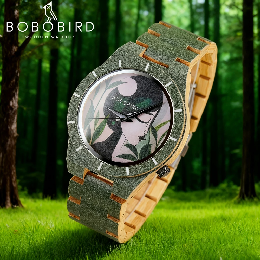 

BOBOBIRD Men‘s Bamboo Artistic Watches High Quality Japanese Quartz Movement Wristwatch Clock for Men’s Gift Dropshipping