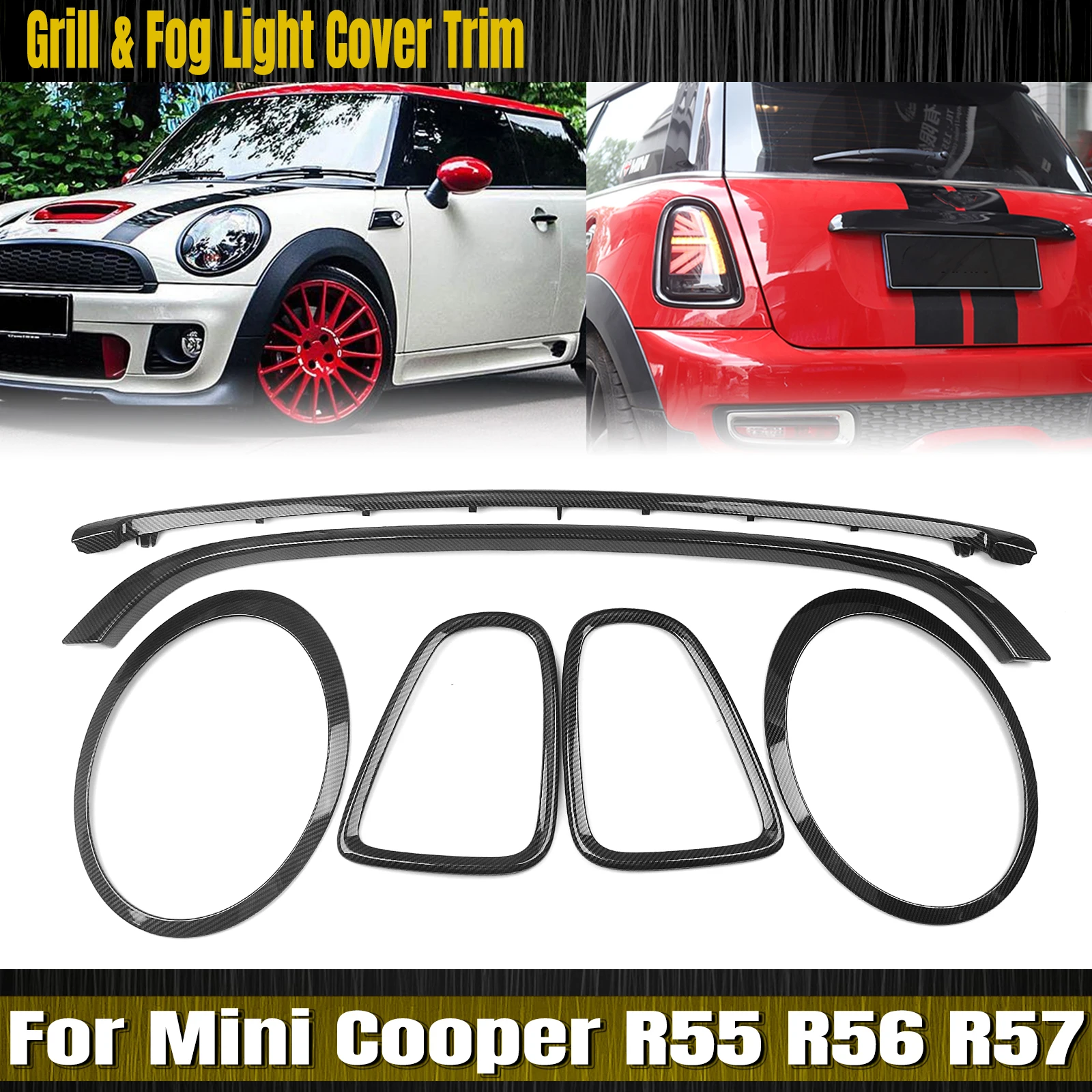 

Для BMW MINI COOPER R55/R56/R57/R58/R59 2007-2015 JCW стиль только фара + задняя крышка лампы отделка + Передняя решетка гриль рамка зажим на