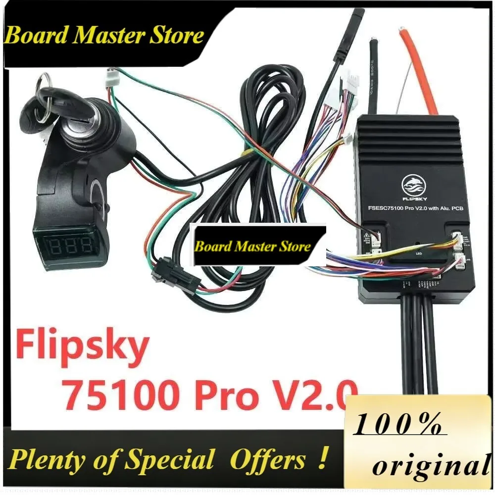 BoMsFlipsky 75100 Pro V2.0 Aluminum PCB With Power Key Switch Button Based On VESC For E-Skateboard/Scooter/Ebike Speed Controll