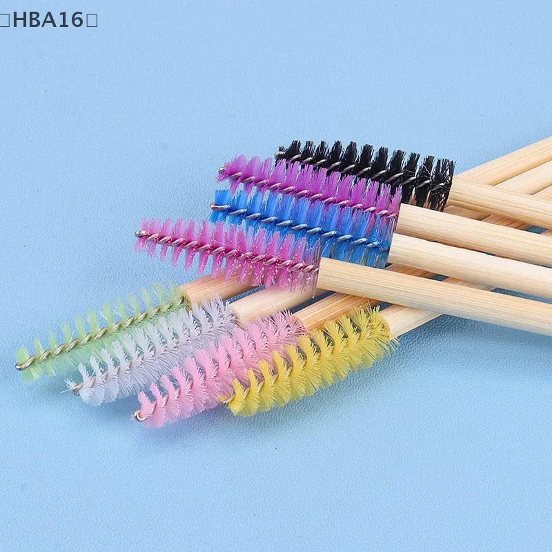 maveraHBA16 applicazione50 Uds mango de bambú cepillo de pestañas maquillaje extensión de pestañas varillas aplicadores pestañas rizador peine herramienta de maquillaje