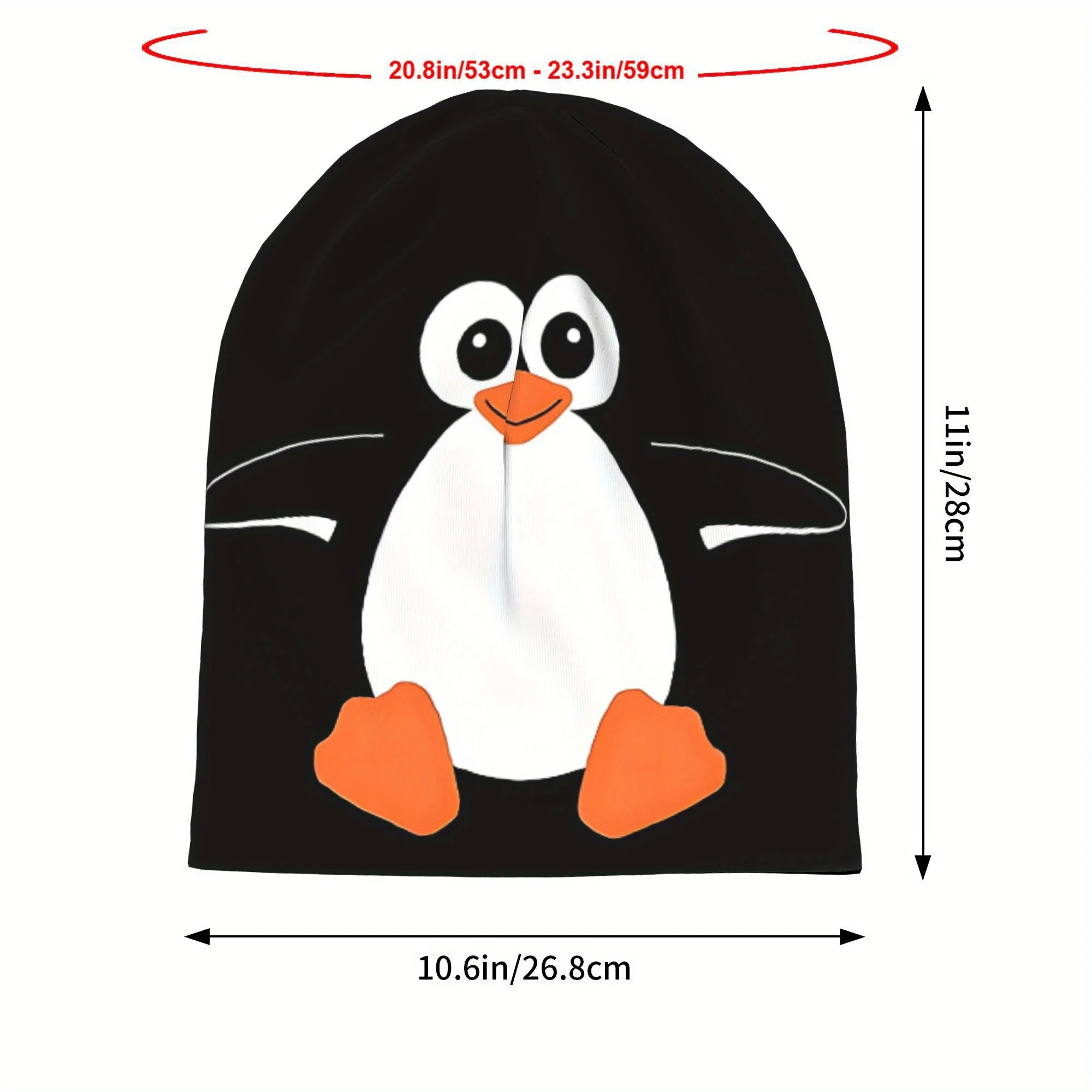 2D Print Design Joyful Penguin Penguin Bonnet Hats Men Skullies Beanies Novelty Hats