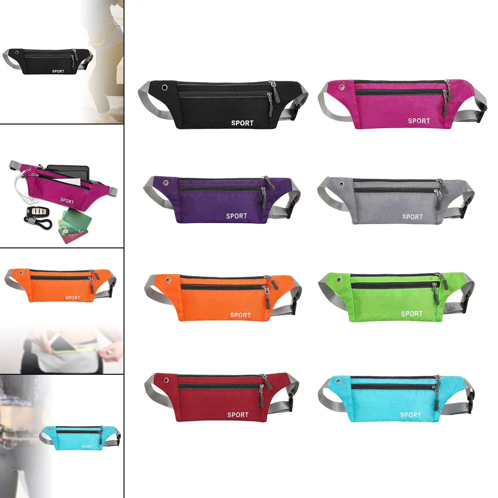 Running Waist Pack for Women Men Running Belt Waistband Bag Runners Fanny Pack for Jogging Hiking Camping Fitness Traveling view 5