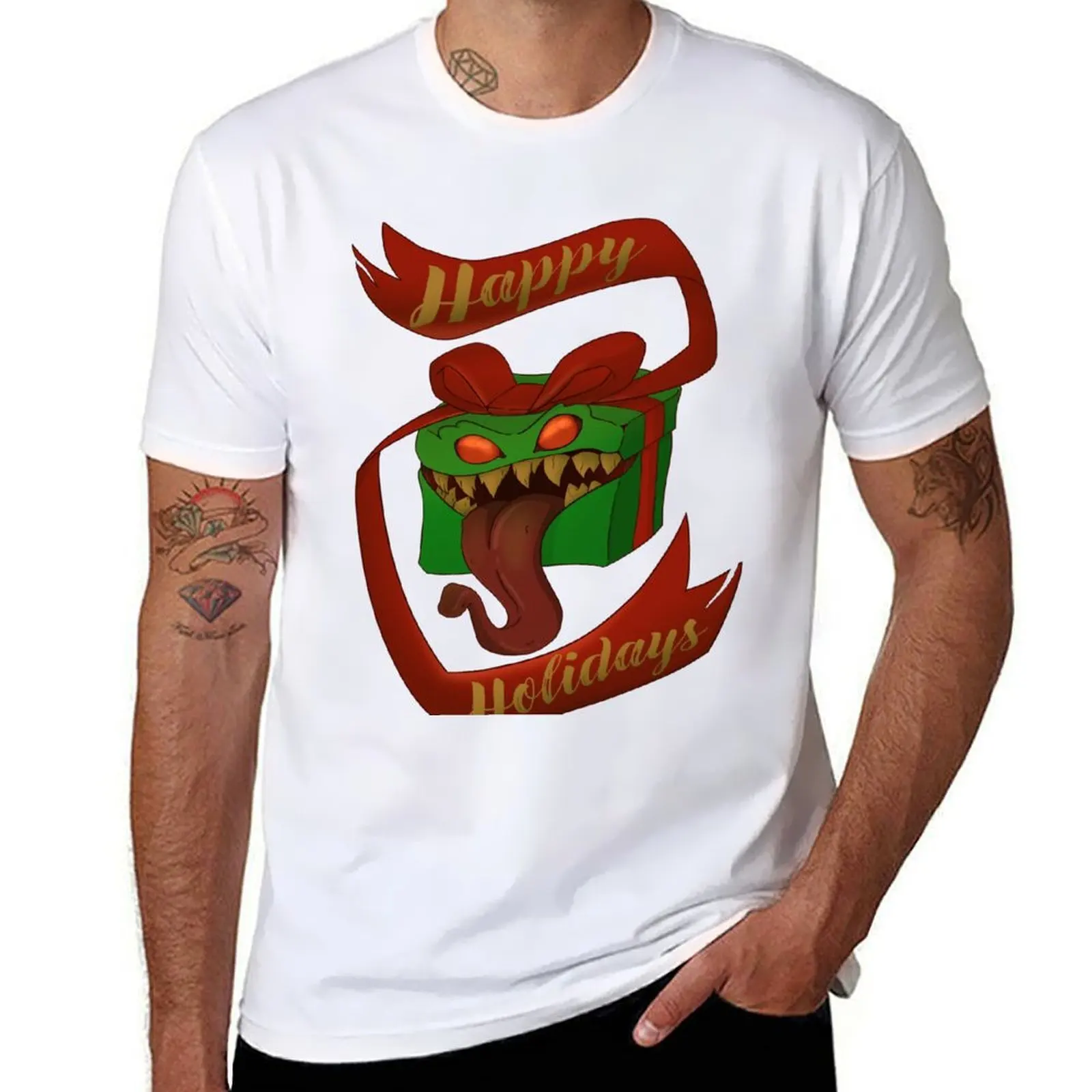 

Mimic Present Holiday Shirt T-Shirt man t shirt heavy cotton t shirt man plain T-Shirt