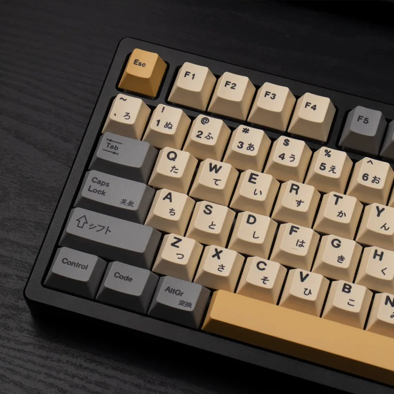 Desert Phonetic/English/Japanese/Language Keycaps PBT Dye Sub Cherry Profile Keycap for ATK Wooting60 Mad60 Mechanical Keyboard