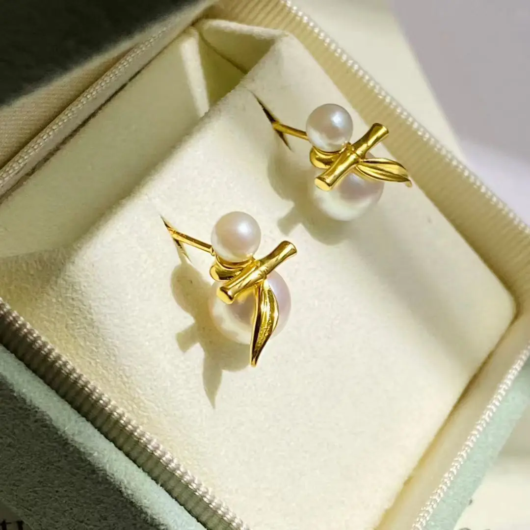 

Wholesale S925 Sterling Silver Earrings Mount Findings Settings Base Mounting Parts Accessory for 5-8mm Pearls 5 pairs/lot