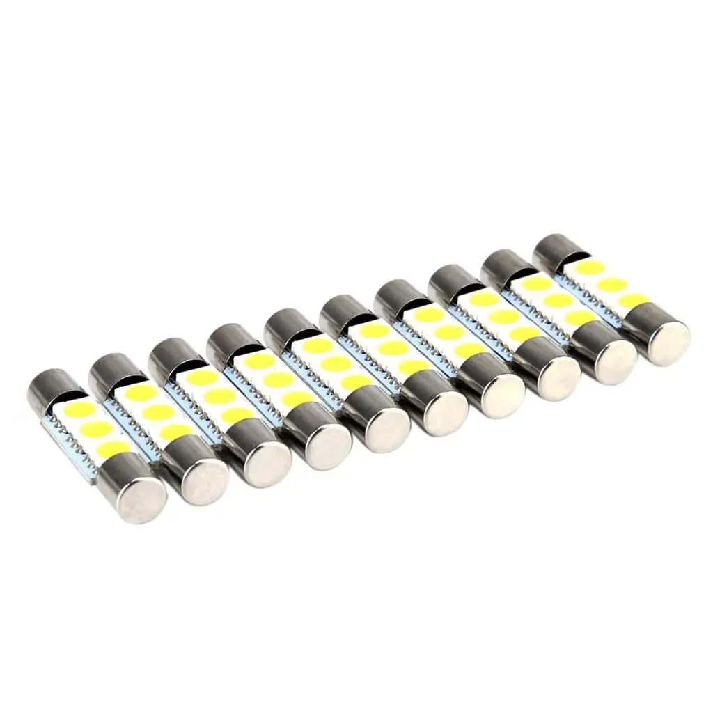 10X White Festoon 28 Millimeters - 31 Mm 5050 3SMD LED Toilet