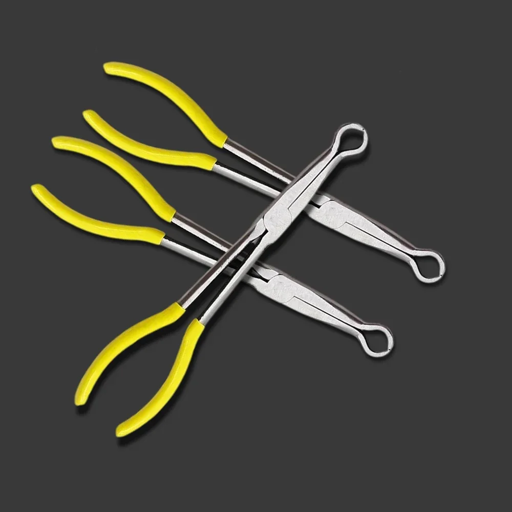 Professionelle Mechanik-Autoreparaturwerkzeuge – 27 cm abgewinkelter Zugentferner, Zündkerzen-Drahtentfernungszange, Klemm- und Kabelwerkzeug