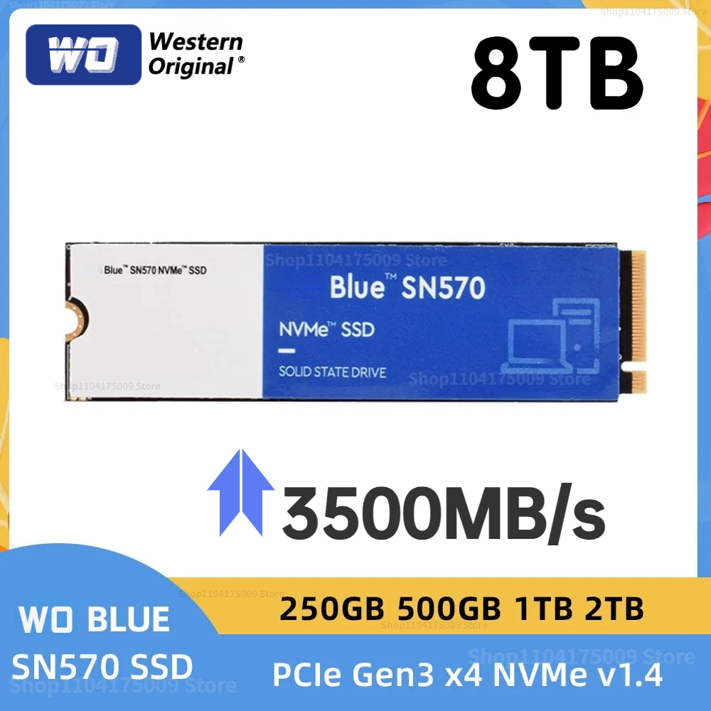 

NEW SN570 Western Original NVMe SSD 500G 1TB 2TB 4TB Gen4 PCIe M.2 2280 3D NAND Internal Gaming Solid State Drive For PC PS4 PS5