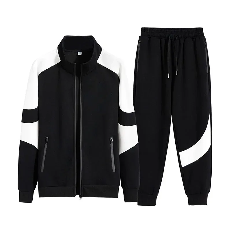 Trend Men Sets Zip-up Cardigan Stand Collar Long Sleeve Sportswear Hoodies+Sweatpants High Quality Casual Versatile Jogging Suit