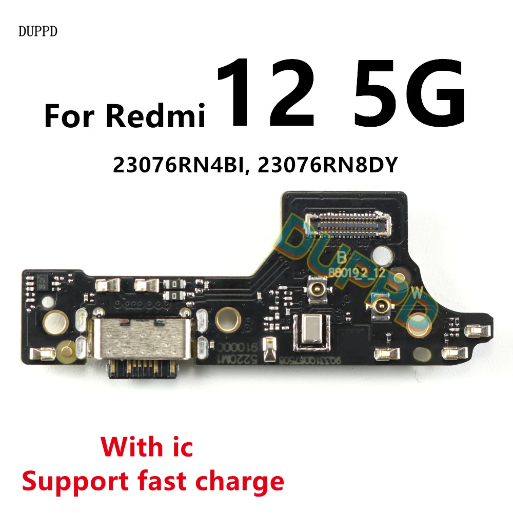 USB نوع-C مجلس شاحن حوض شحن ميناء ل Xiaomi Redmi 12 5G موصل مجلس الكابلات المرنة 18 واط