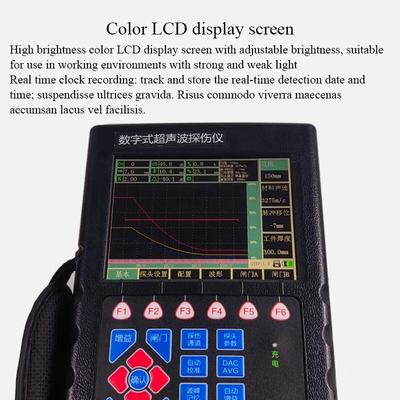 JTA-910 AO SHI INSTRUMENT Portable Digital Ultrasonic Flaw Detector 7.4-inch LCD Display 0~10000mm Range 0.42MHz 26dB Metal Weld
