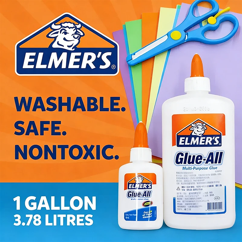 Elmers Glue All Purpose Glue-All White Glue 40ML/240g Non-Toxic Washable Glue for Slime