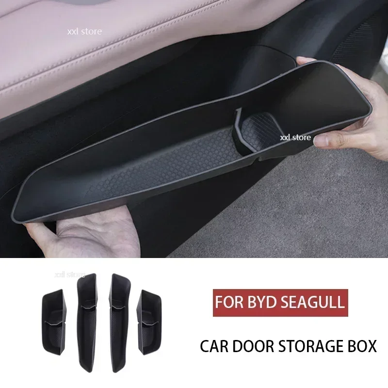 4PCS Multifunctional Durable Car Car Front Rear Inner Door Storage Box For BYD Seagull Protection Waterproof Storage Accessories