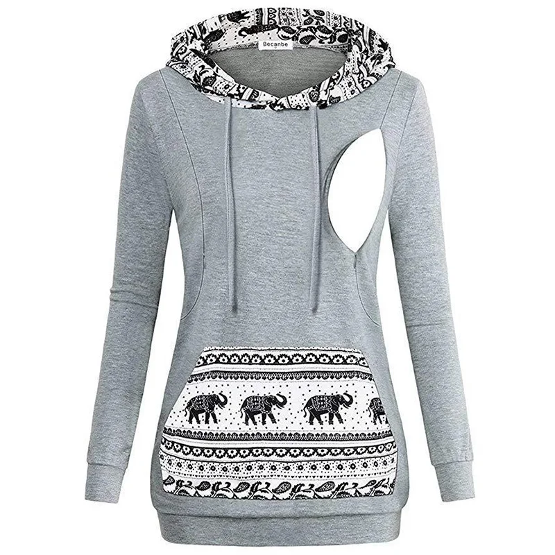

Nursing Sweatshirt Hoodie Women Long Sleeve Breastfeeding Shirt Autumn Winter For Feeding Maternity Pregnancy Clothes Plus Size