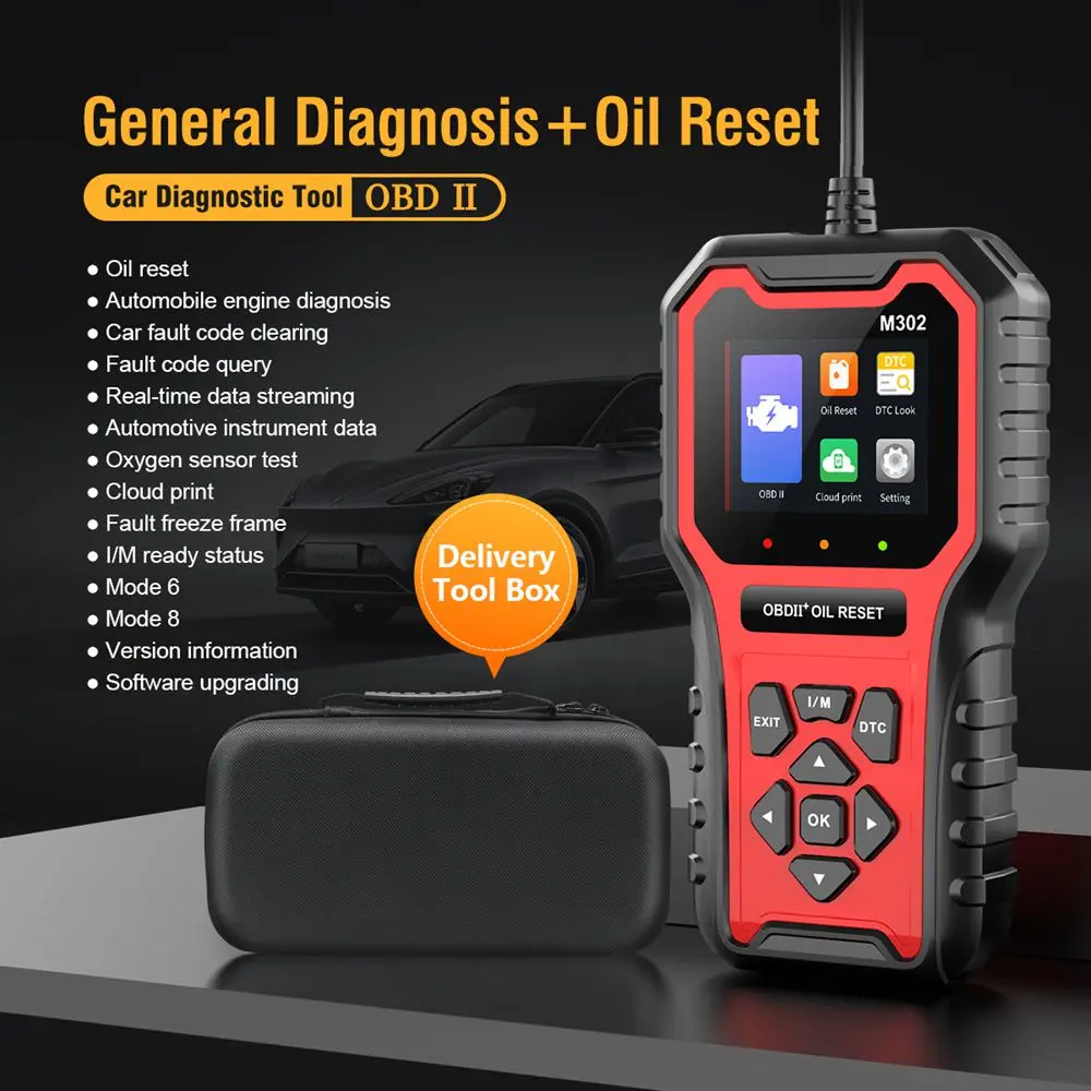 Newest M302 Automotive Fault Diagnosis Tool Supporting all Vehicle Models Using OBD2/EOBD protocols Oil Reset