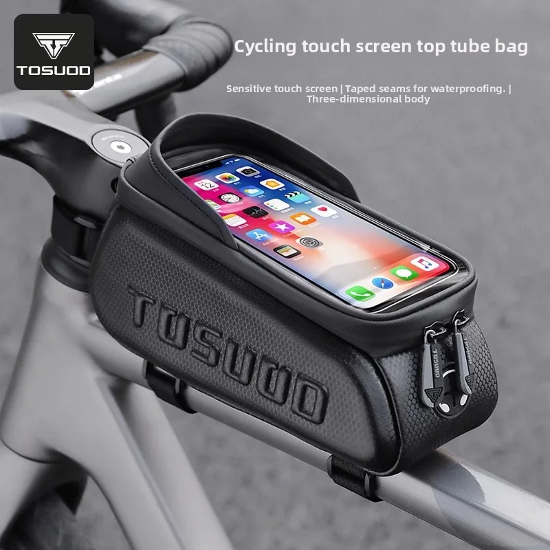 

TOSUOD BIKING Waterproof Bicycle Bag Cycling Top Tube Front Frame Bag Phone Case Storage Touch Screen MTB Road Bike Bag