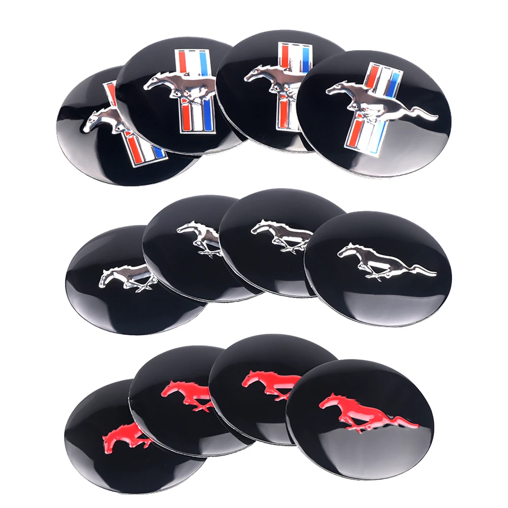4pcs 56mm Car Wheel Center Hub Cap Stickers For Focus ST Mustang Mk2 Mk3 Mk7 Fiesta Ranger Kuga F150 Everest Mk4 Car Accessories