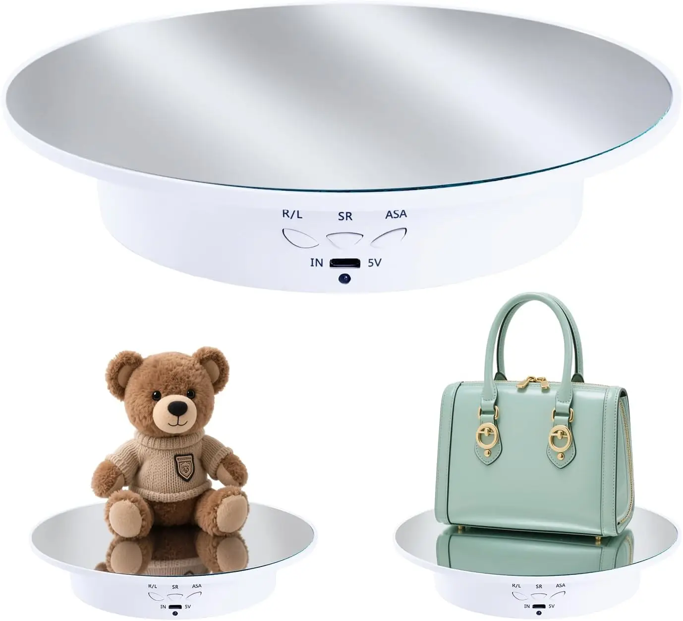 Rotating Display Stand Turntable Stand Spinning Stand for Product Shows White,7.87inch /17.6lbs Max Load