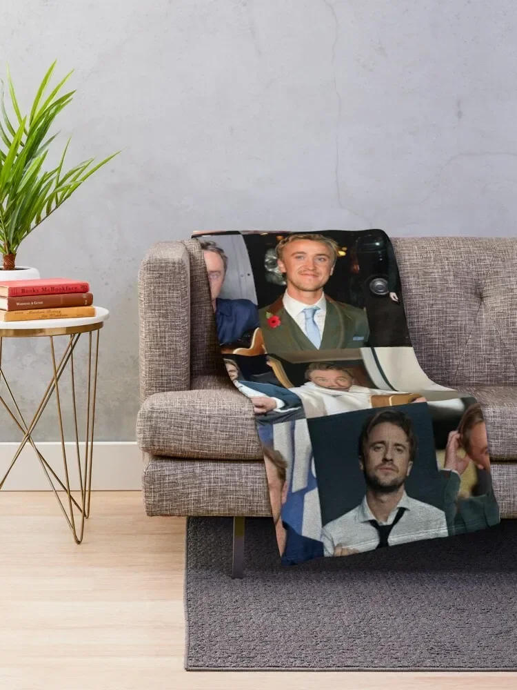 Tom Felton Collage Throw Blanket Hairys sofa bed Blankets