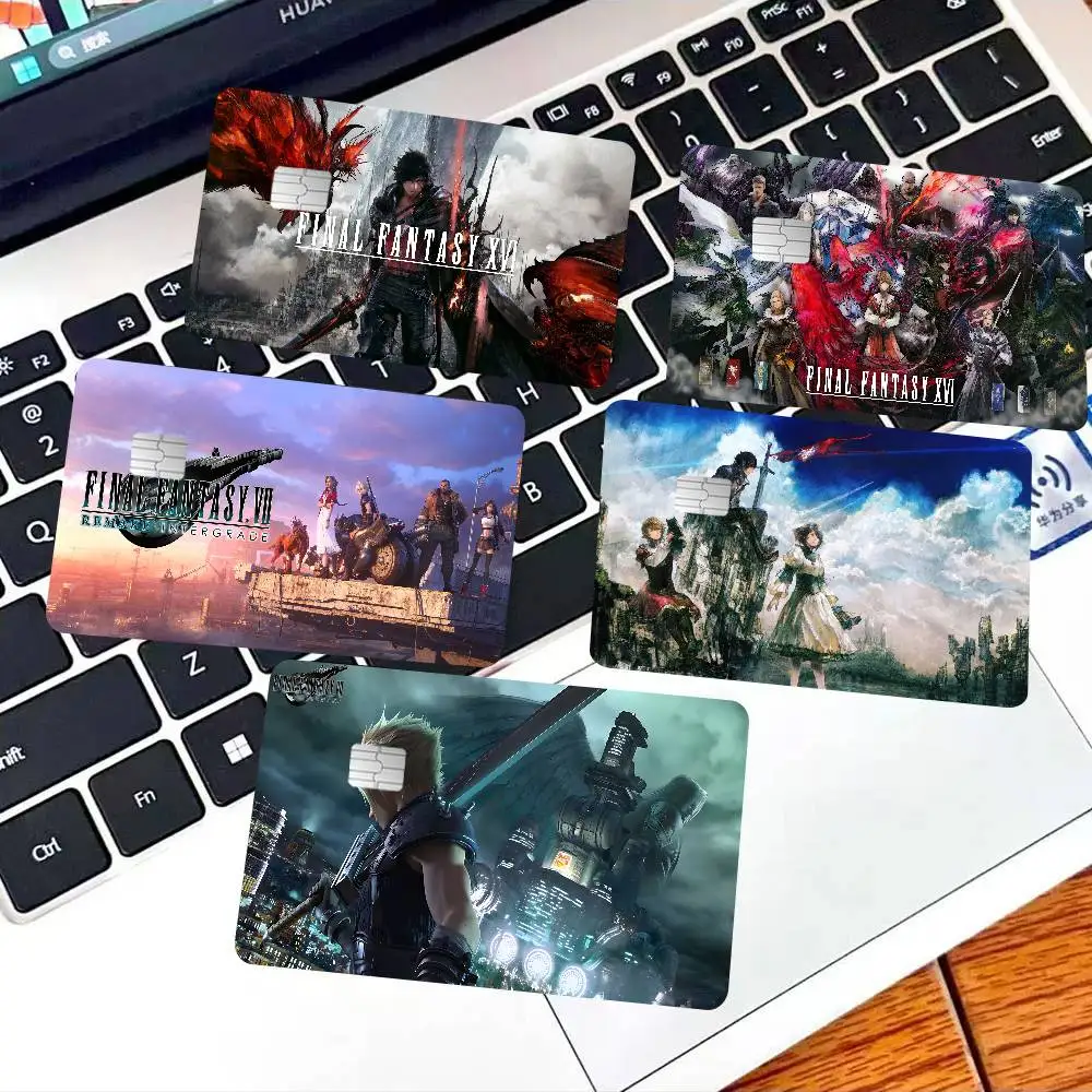 Classic F-Final Game F-Fantasy Credit Card Skin Stickers for VISA Bank Card Transportation Card Sticker Anti-scratch Women Gift