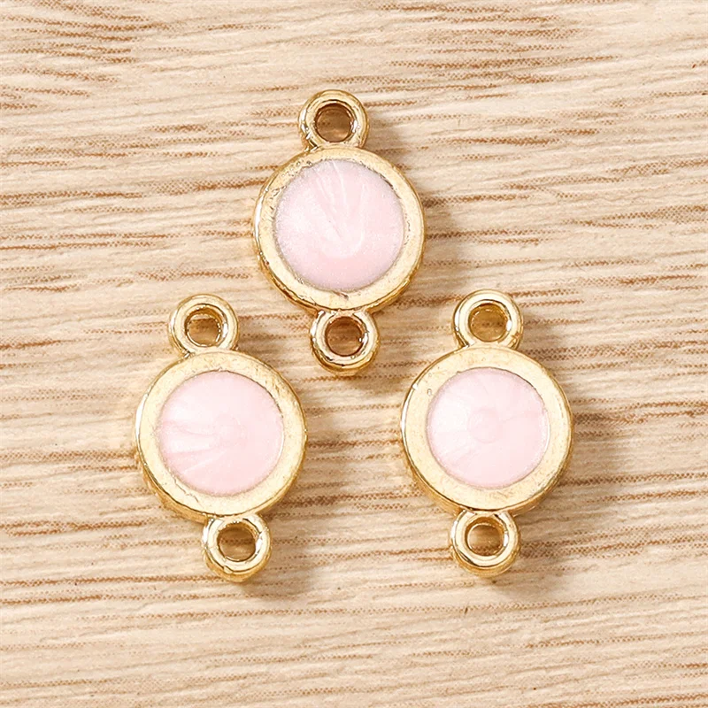 Tusember 20 Stück 8mm Emaille bunte Geburtsstein-Anhänger, flache runde Charms-Anhänger für DIY-Schmuckherstellung, Halskette, Armband, Basteln – Detail 9