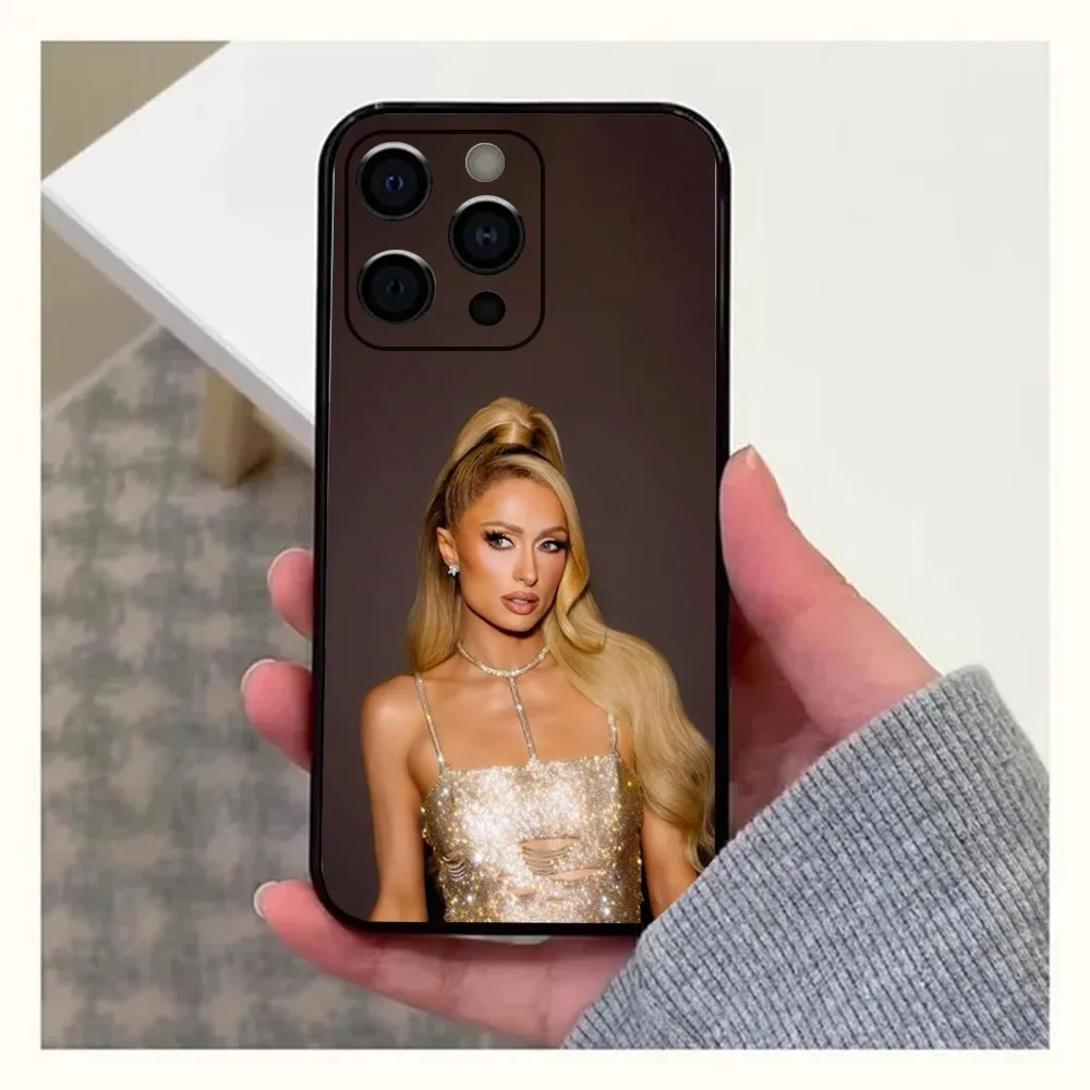 P-Paris H-Hilton Phone Case For Apple iPhone 15,14,13,12,11,Pro,X,XS,Max,XR,Plus,Mini Soft Black Cover image 3
