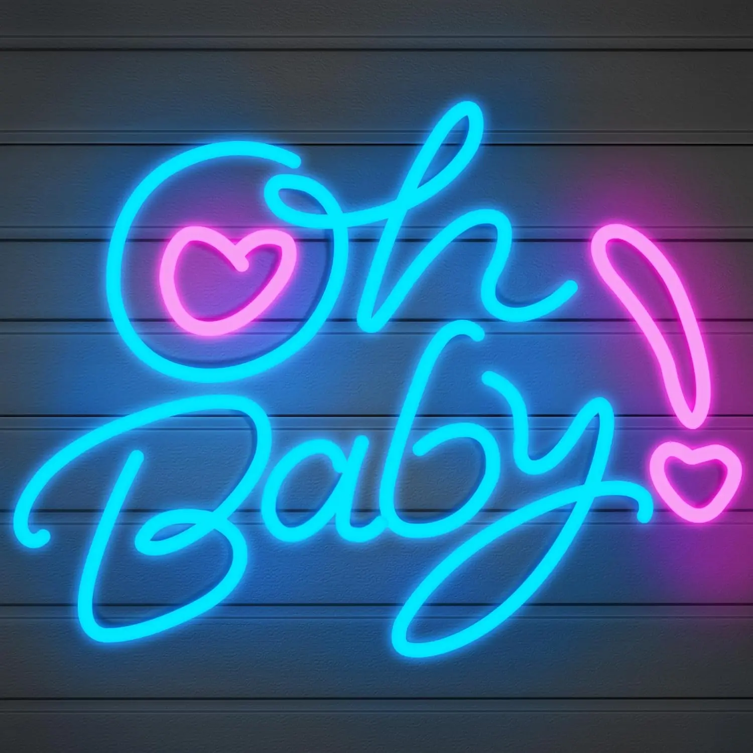 

15.7x12.3" Oh Baby Neon Signs for Wall Decor Blue LED Light Led Sign Lightning Baby Shower Decoration Backdrop Bedroom Birthday