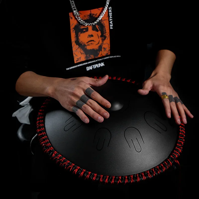 Pentatonic Handpan Aço Tongue Tambor, instrumento musical, D Minor, Tank Drum, instrumento de percussão, 14 ", 9 Nota