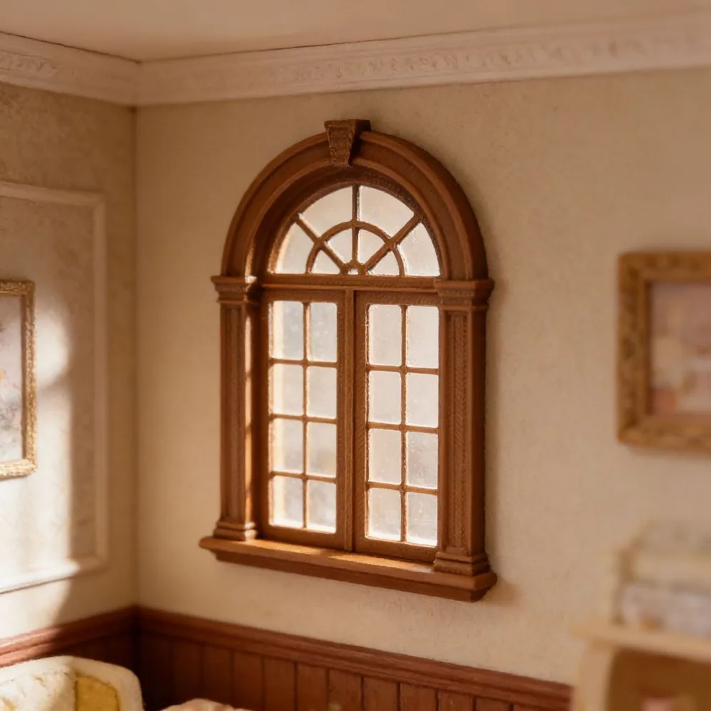 1:12 Dollhouse Miniature Model Window Retro Hollow Out European Style Door Frames Furniture Decor Multicolors Mini
