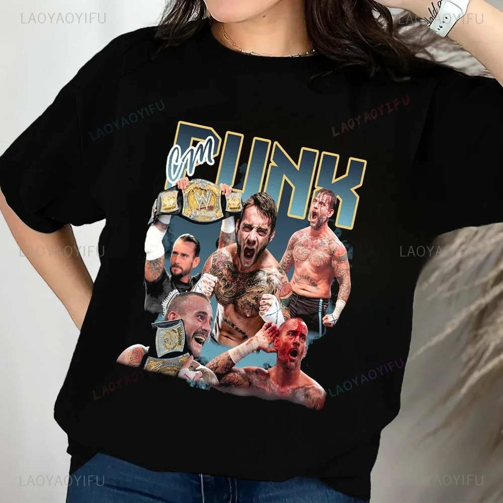 Vintage 90's Pattern CM Punk T-shirt, CM Punk Shirt, SmackDown Original Fan Gift, Vintage American WWE Fan Gift Print T-shirt