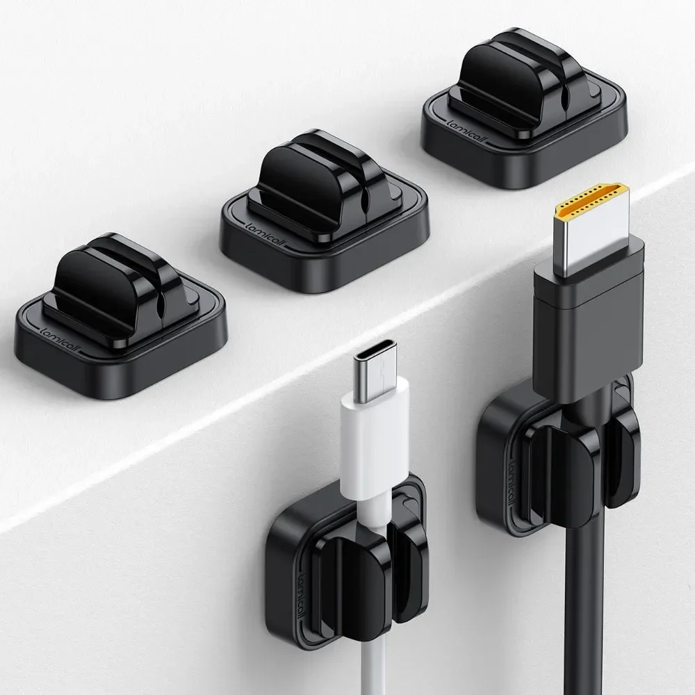

5Pack cable spring clip, adjustable cable organizer for desk, phone charger organizer clip