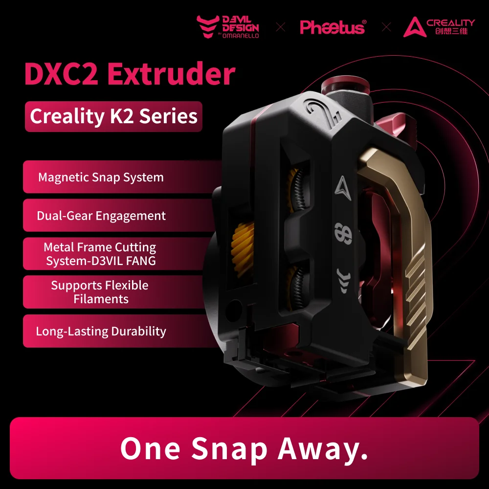 Phaetus DXC2 Creality Devil Design DXC 2 Extruder for K2 K2 PRO K2 PLUS High Precision Magnetic Quick Release Upgraded Extruder
