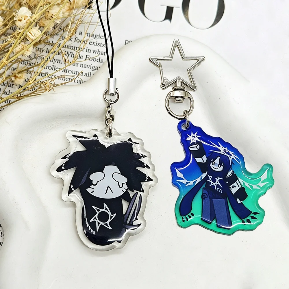 

Game Forsaken Two Time Cosplay Keychain Acrylic Phone Chain Cartoon Figure Pendant Star Keyring Unisex Jewelry Accessory