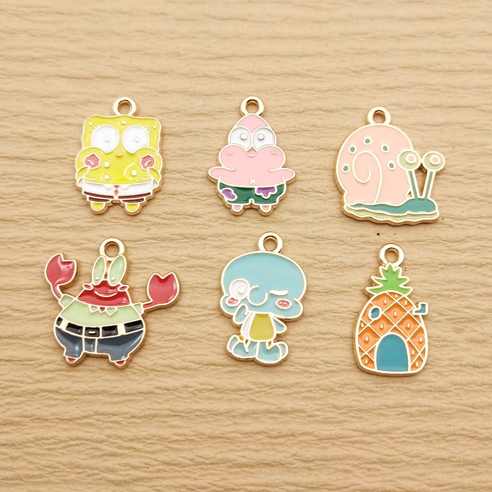 

10pcs Cartoon Anime Charm for Jewelry Making Enamel Necklace Bracelet Earring Pendant Diy Accessories Zinc Alloy Gold Plated