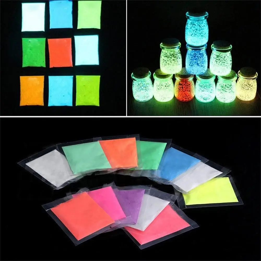 Festival Decoration Nail Glitter Art Dust Super Bright Neon Phosphor Glow In The Dark Pigment Fluorescent Powder