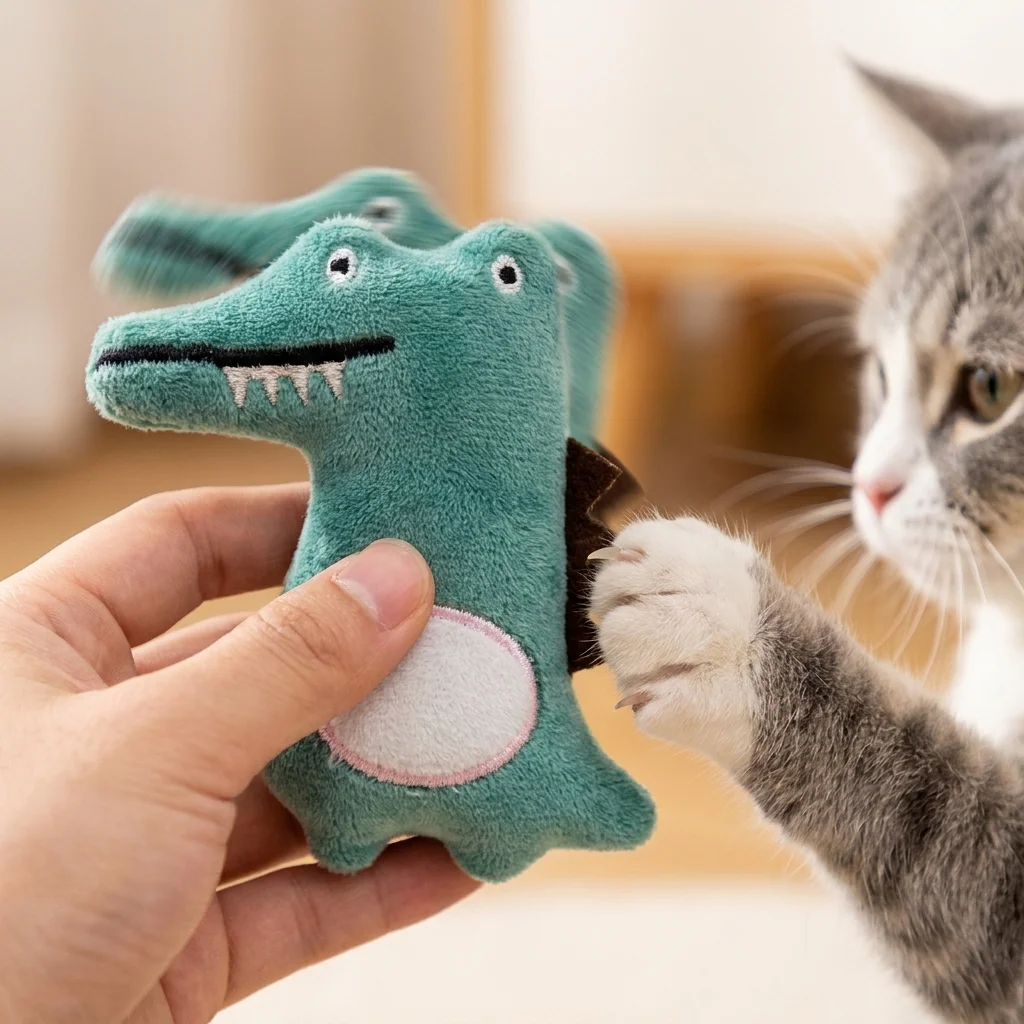 Katzenminze-Plüsch-Katzenspielzeug zur Selbstbeschäftigung, Langeweile-Bekämpfung, Zahnreinigung, Bissresistent, Niedliches Interaktives Spielzeug für Katzen und Kätzchen für Drinnen